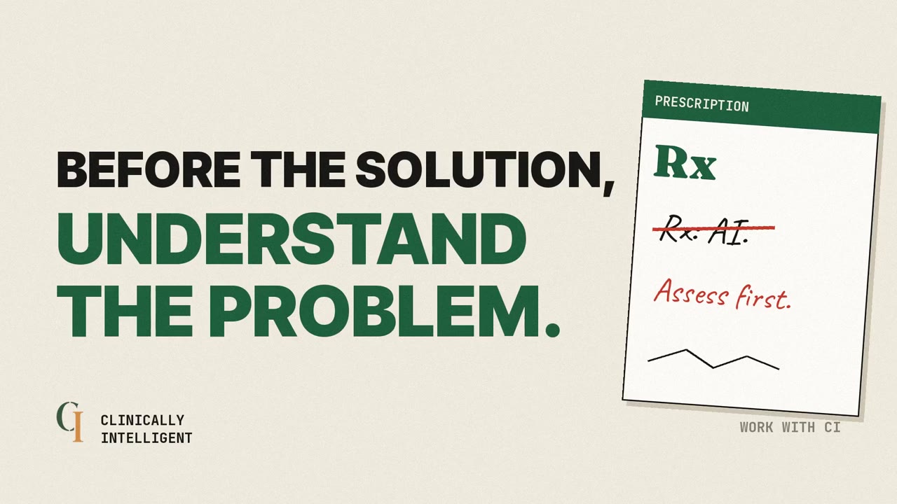 Before the solution, understand the problem. A frame from Start with the work, a CI film.