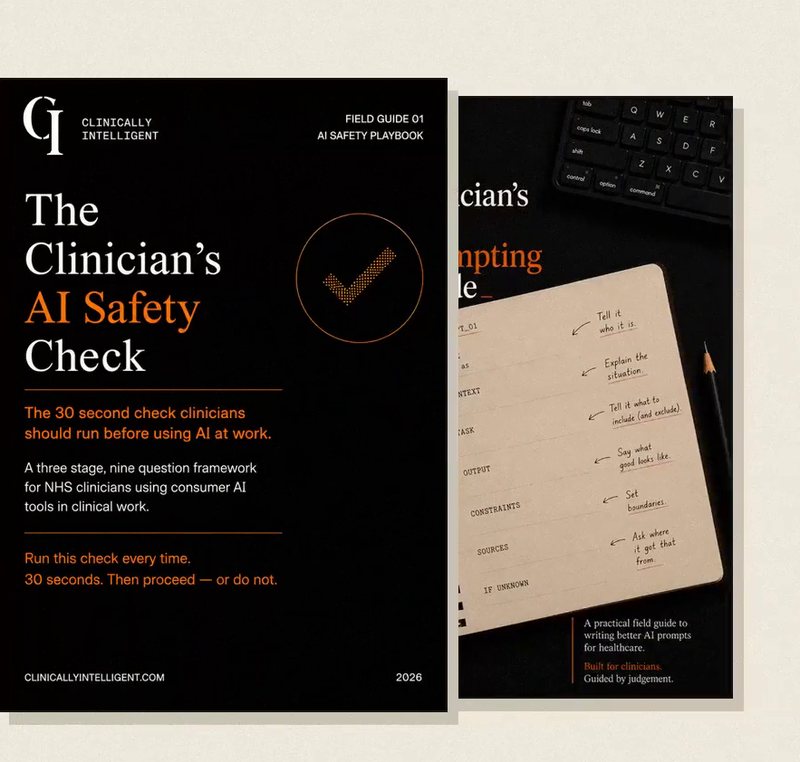 The Clinician's AI Safety Check and AI Prompting Guide, two CI Field Guides.